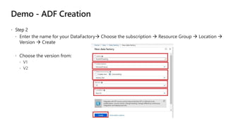 Azure data factory V1 and V2 | PPTX