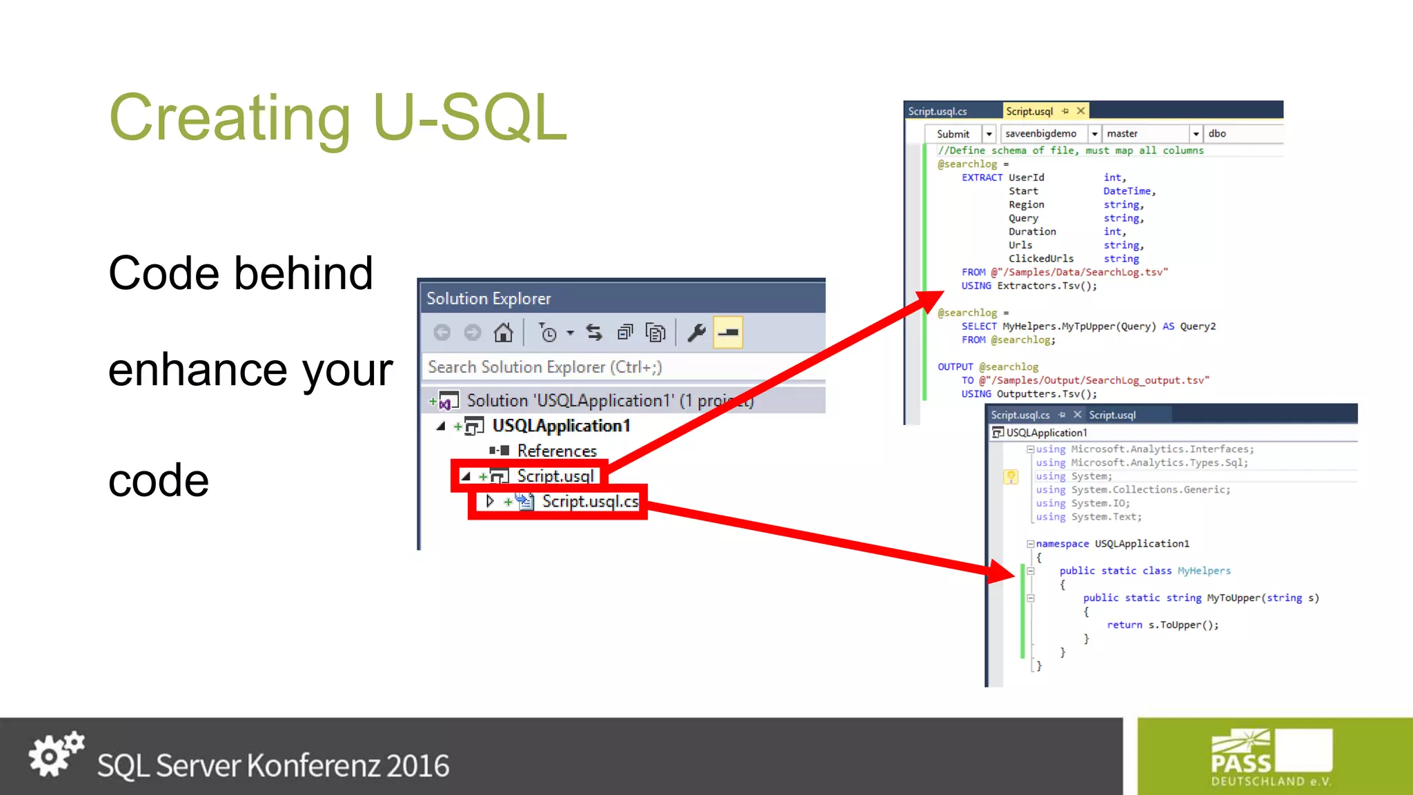 Creating U-SQL Code behind enhance your code 