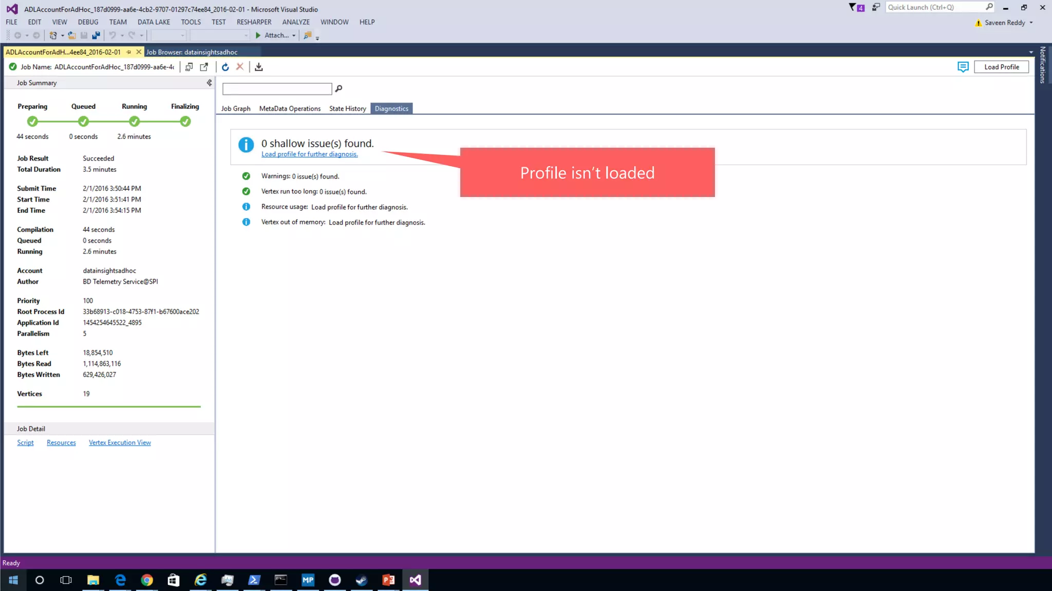 Profile isn’t loaded
 