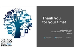 Thank you
for your time!
Sergio Zenatti Filho
Associate Director Data & Analytics,
Satalyst
sergiozenatti @SergioZenatti zenatti.net
 