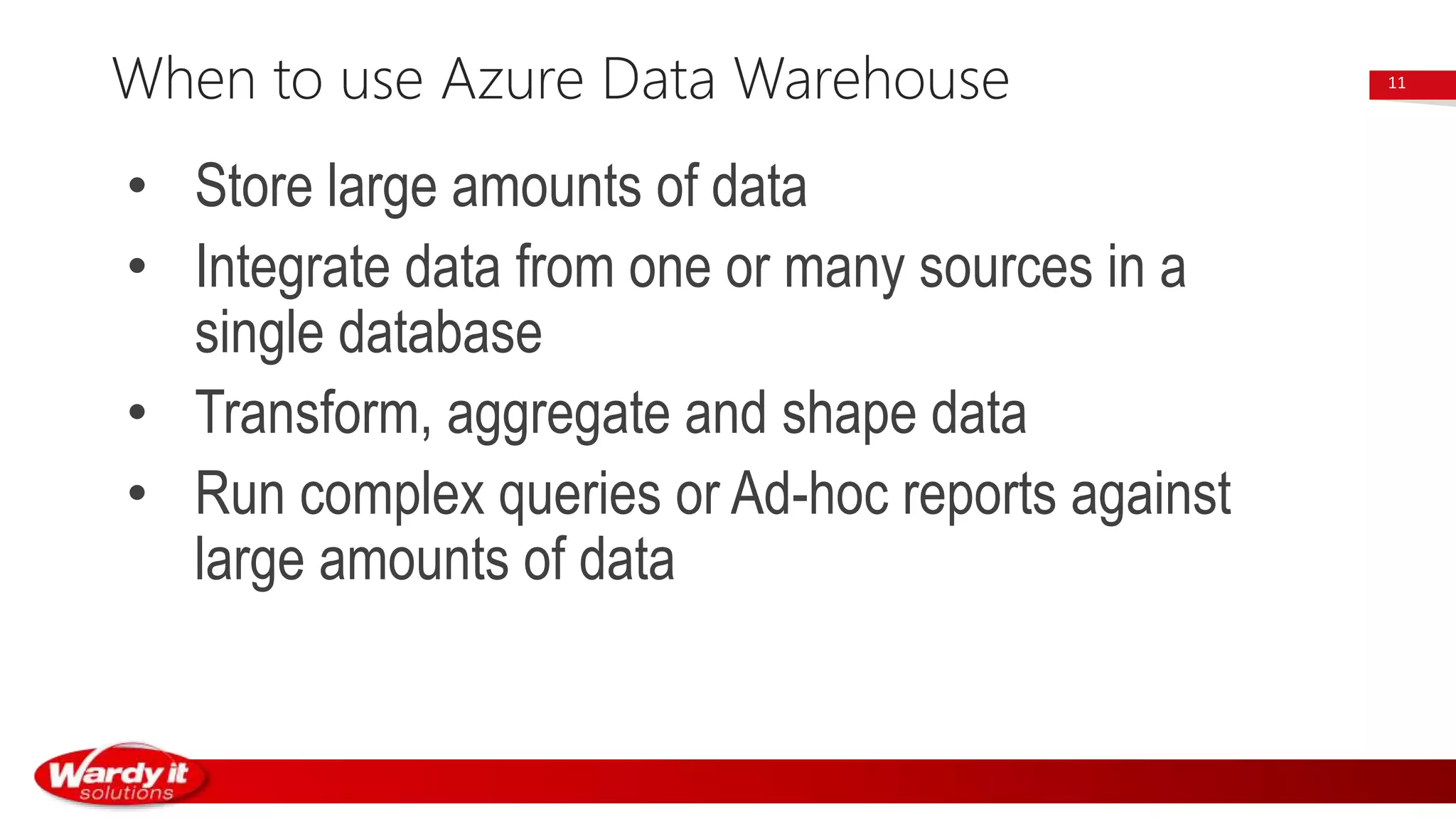 Azure SQL Data Warehouse for beginners | PPTX