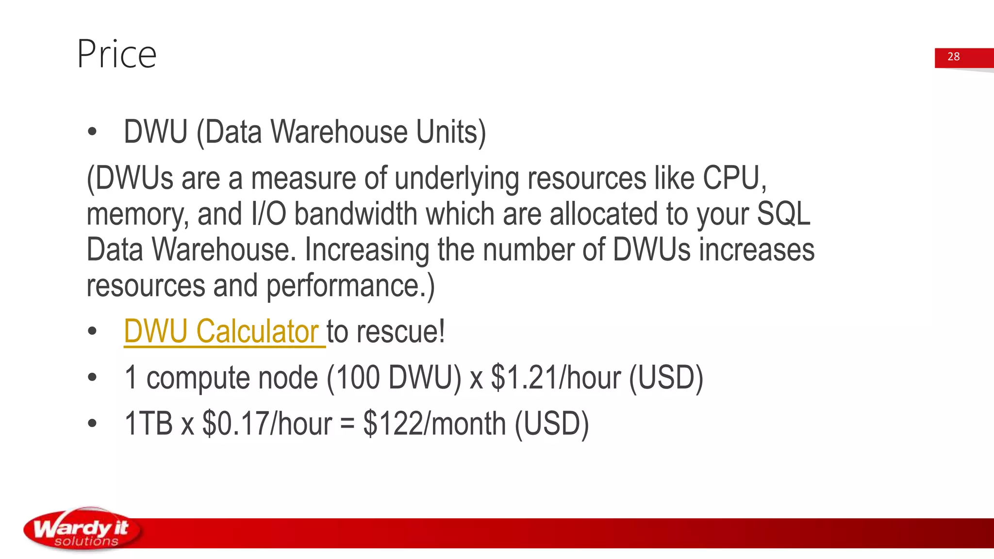 Azure SQL Data Warehouse for beginners | PPTX
