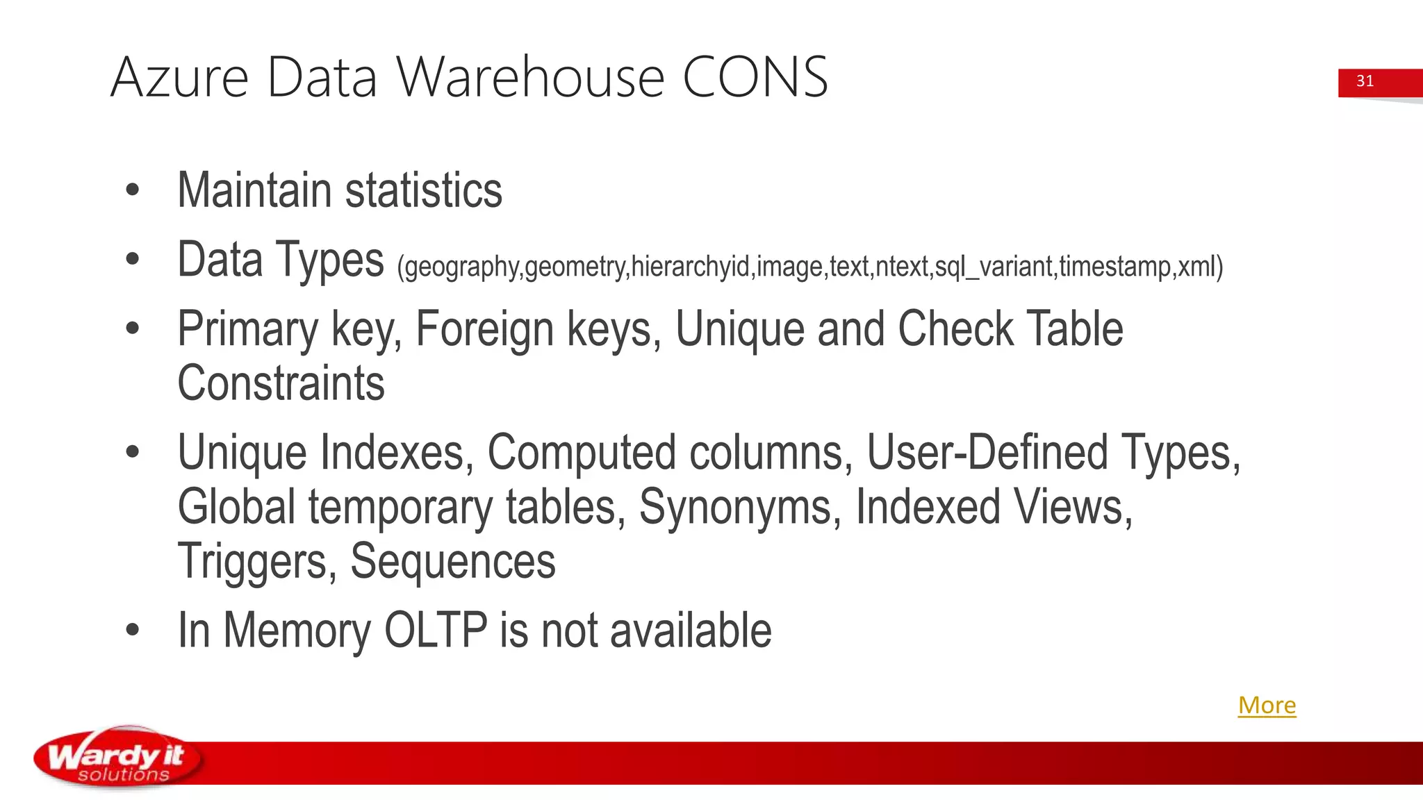 Azure SQL Data Warehouse for beginners | PPTX