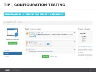30CONFIDENTIAL
TIP – CONFIGURATION TESTING
AUTOMATICALLY CHECK FOR MISSED VARIABLES
 