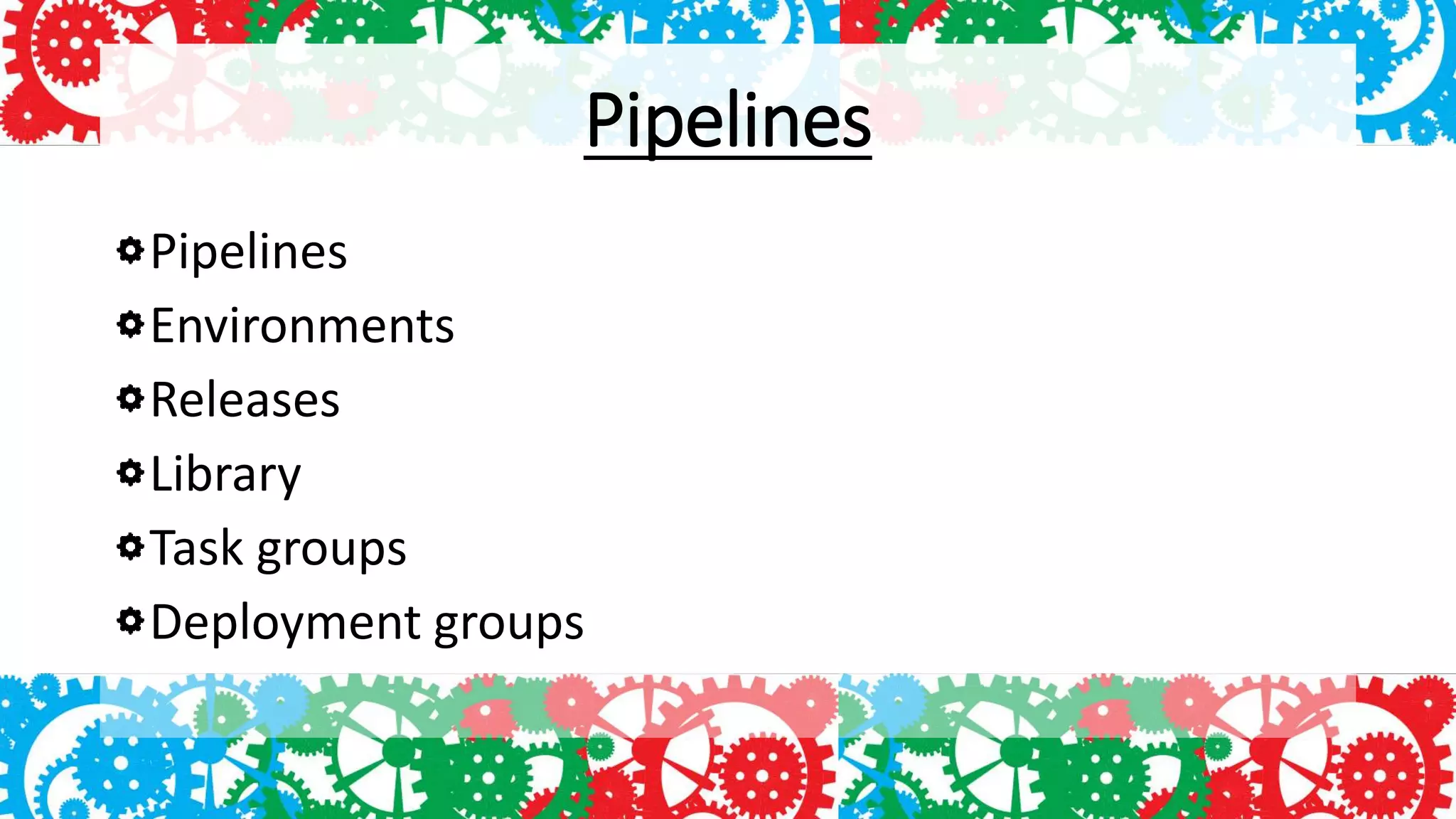 Pipelines
Pipelines
Environments
Releases
Library
Task groups
Deployment groups
 