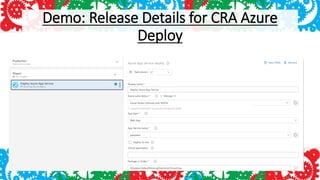 Demo: Release Details for CRA Azure
Deploy
 