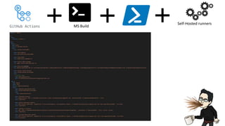 Self-Hosted runners
MS Build
 