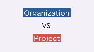 Organization
Project
VS
 