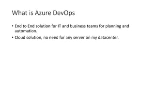 Azure DevOps Overview [Arabic] | PPTX