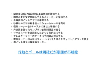 行動とゴールは明確だが意図が不明瞭
 