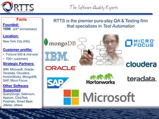 Facts
Founded:
1996 (24th anniversary)
Location:
New York City (HQ)
Customer profile:
• Fortune 500 & mid-size
• 700+ cust...