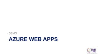AZURE WEB APPS
DEMO
 