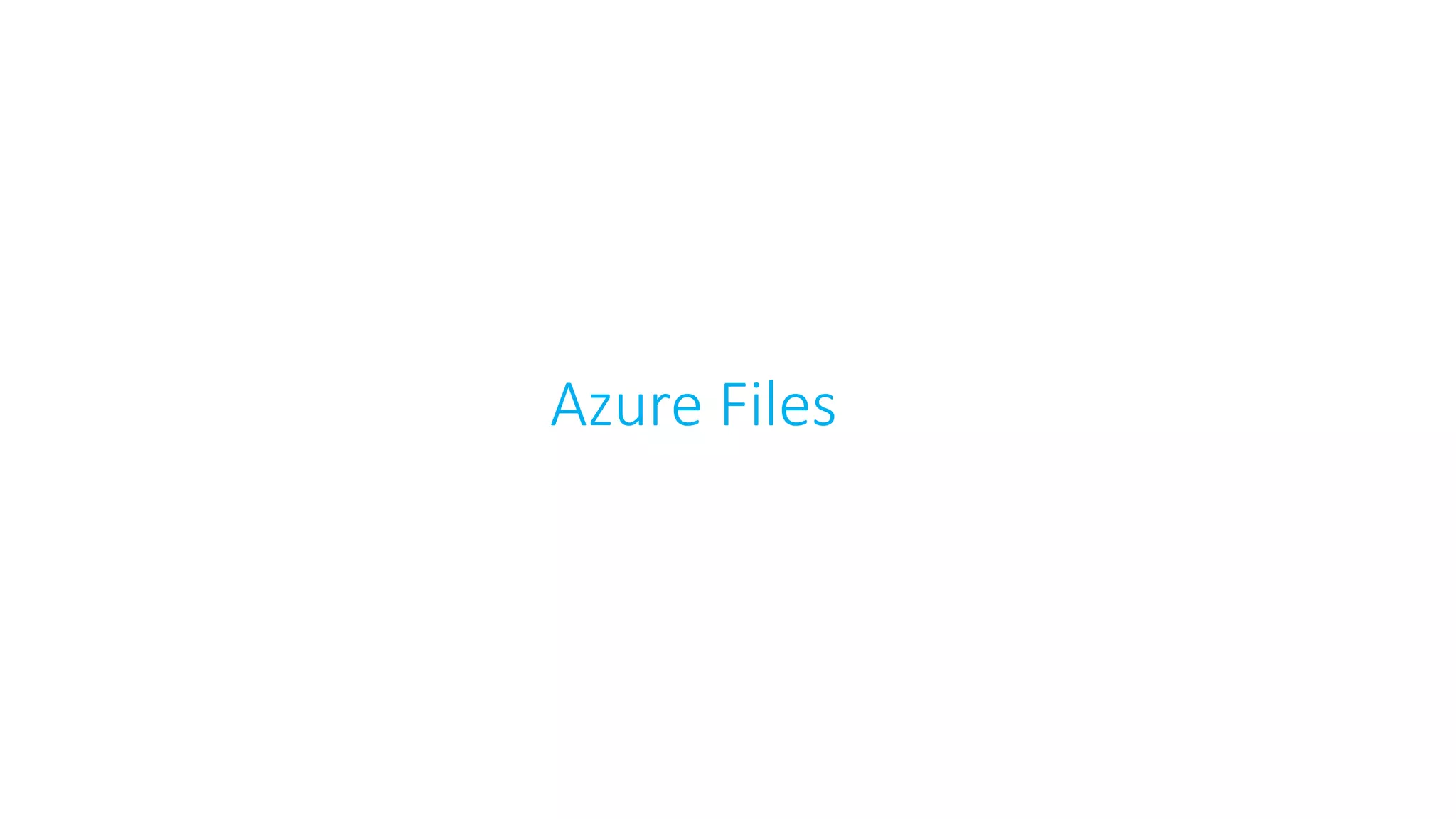 Azure Files
 