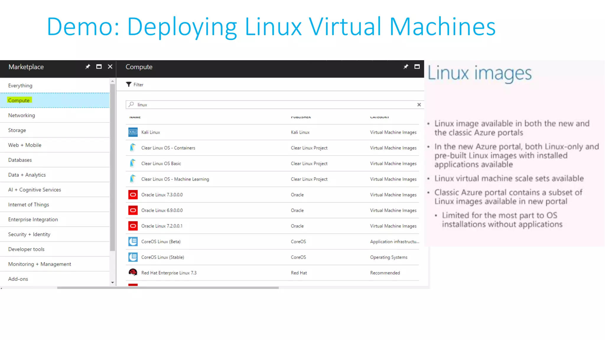 Demo: Deploying Linux Virtual Machines
 