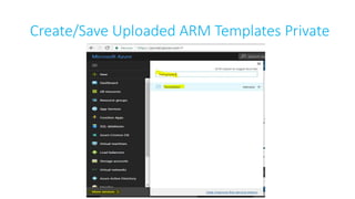 Create/Save Uploaded ARM Templates Private
 