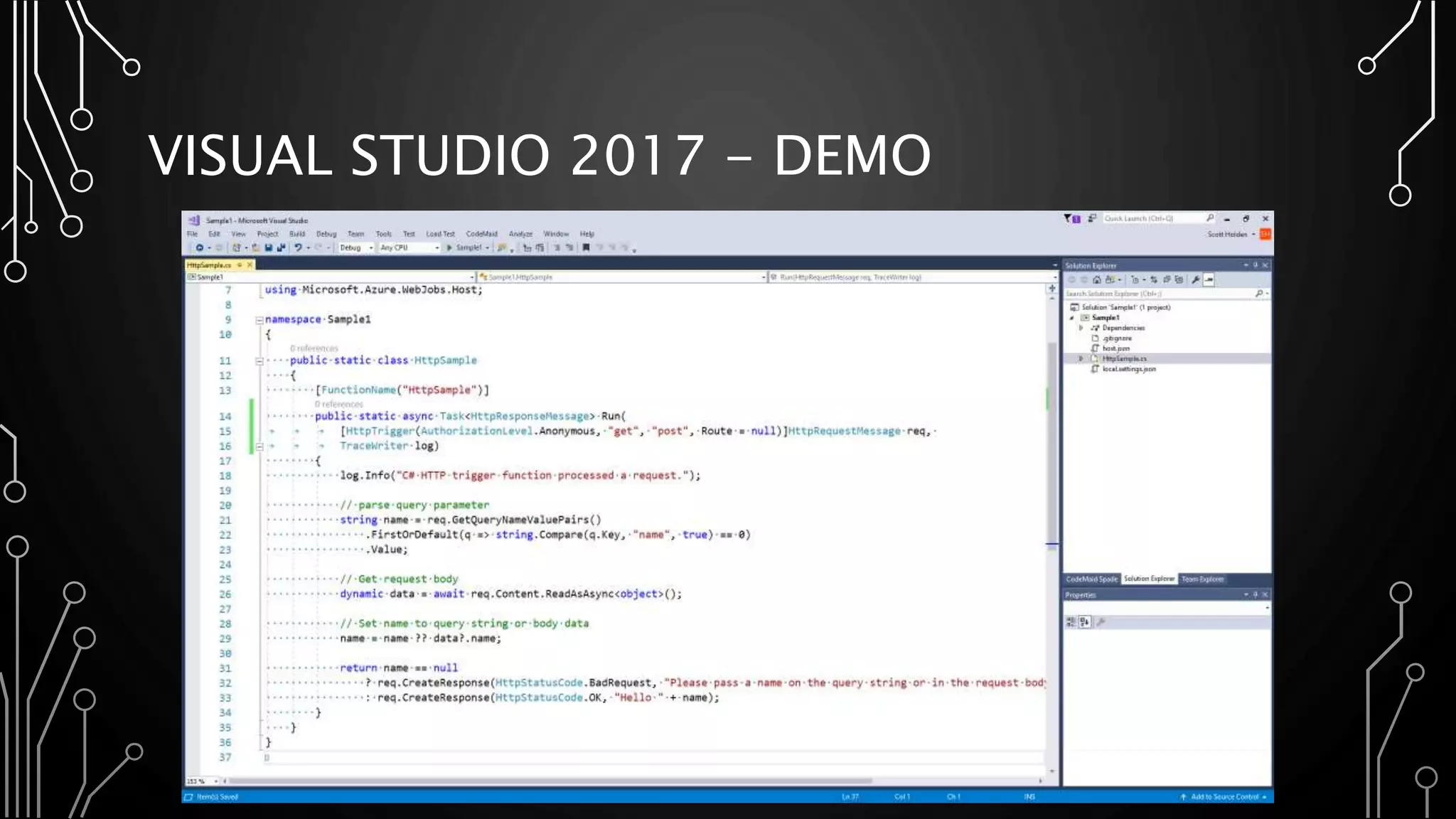 VISUAL STUDIO 2017 - DEMO
 