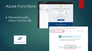 Azure Functions
 Disparada pelo
Azure Cosmos DB.
 