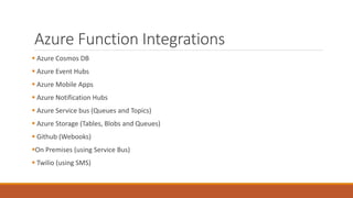 Azure Functions - Introduction | PPTX