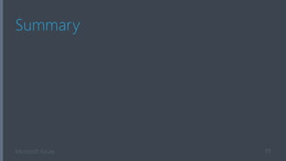 Microsoft Azure
Summary
77
 