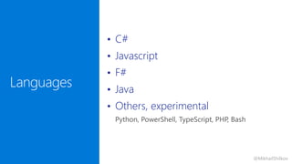 • Visual Studio Code + Ionide
• Paket
• FAKE
• Expecto
• Type Providers
• …
 