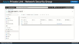 ZIGISPACE.NET
ZIGISPACE.NET
Global Azure Korea 2022
Preview
Azure Private Link : Network Security Group
 