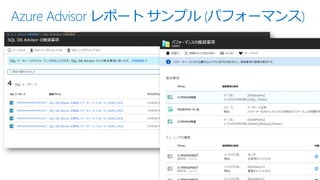 Azure Advisor レポート サンプル (パフォーマンス)
 