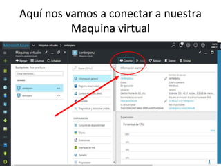 Aquí nos vamos a conectar a nuestra
Maquina virtual
 
