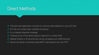 Azure IoT hub | PPTX | Cloud Computing | Internet