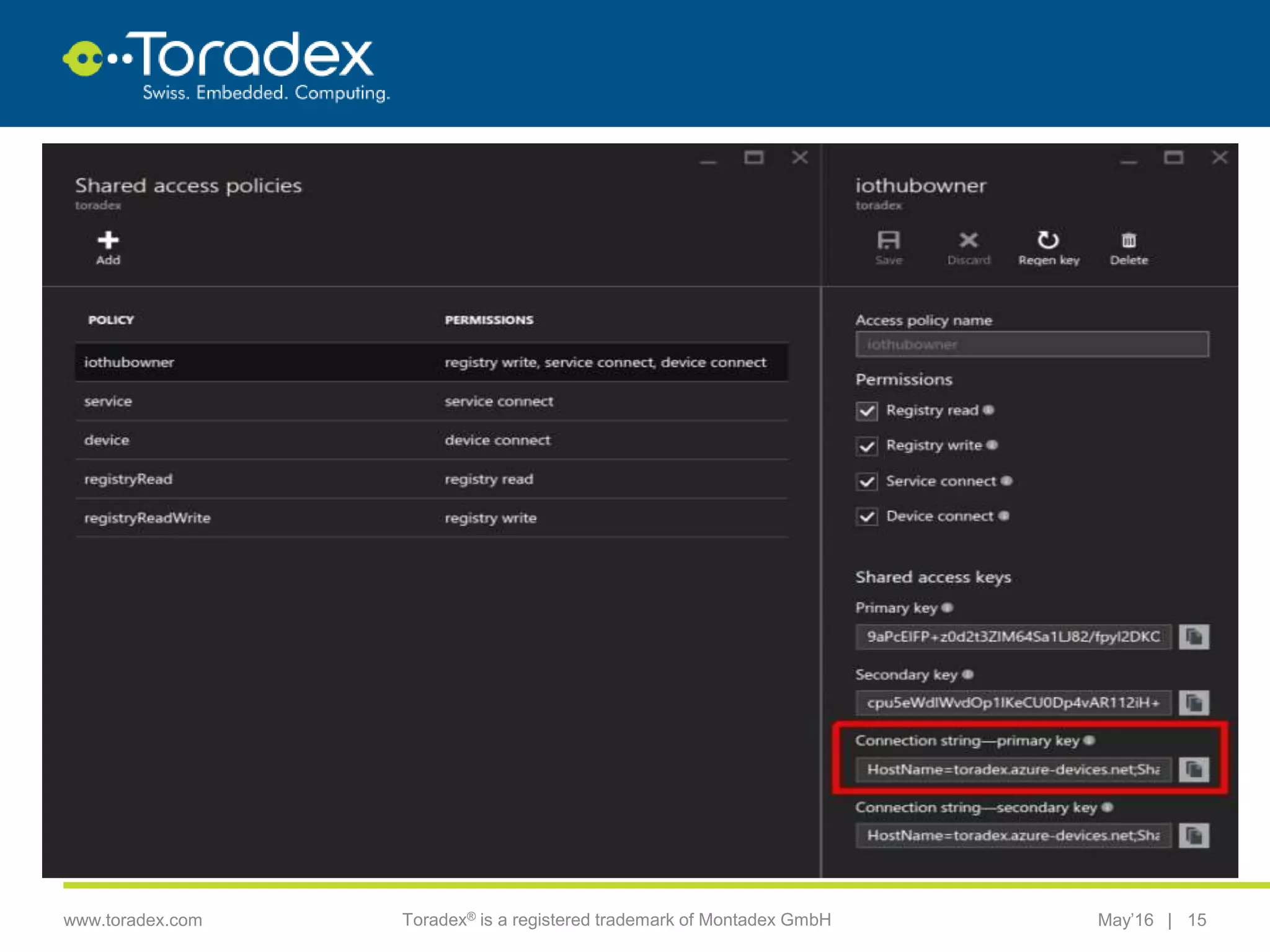 |www.toradex.com Toradex® is a registered trademark of Montadex GmbH May’16 15
CHAIRMAN
 