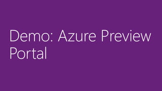Demo: Azure Preview
Portal
 