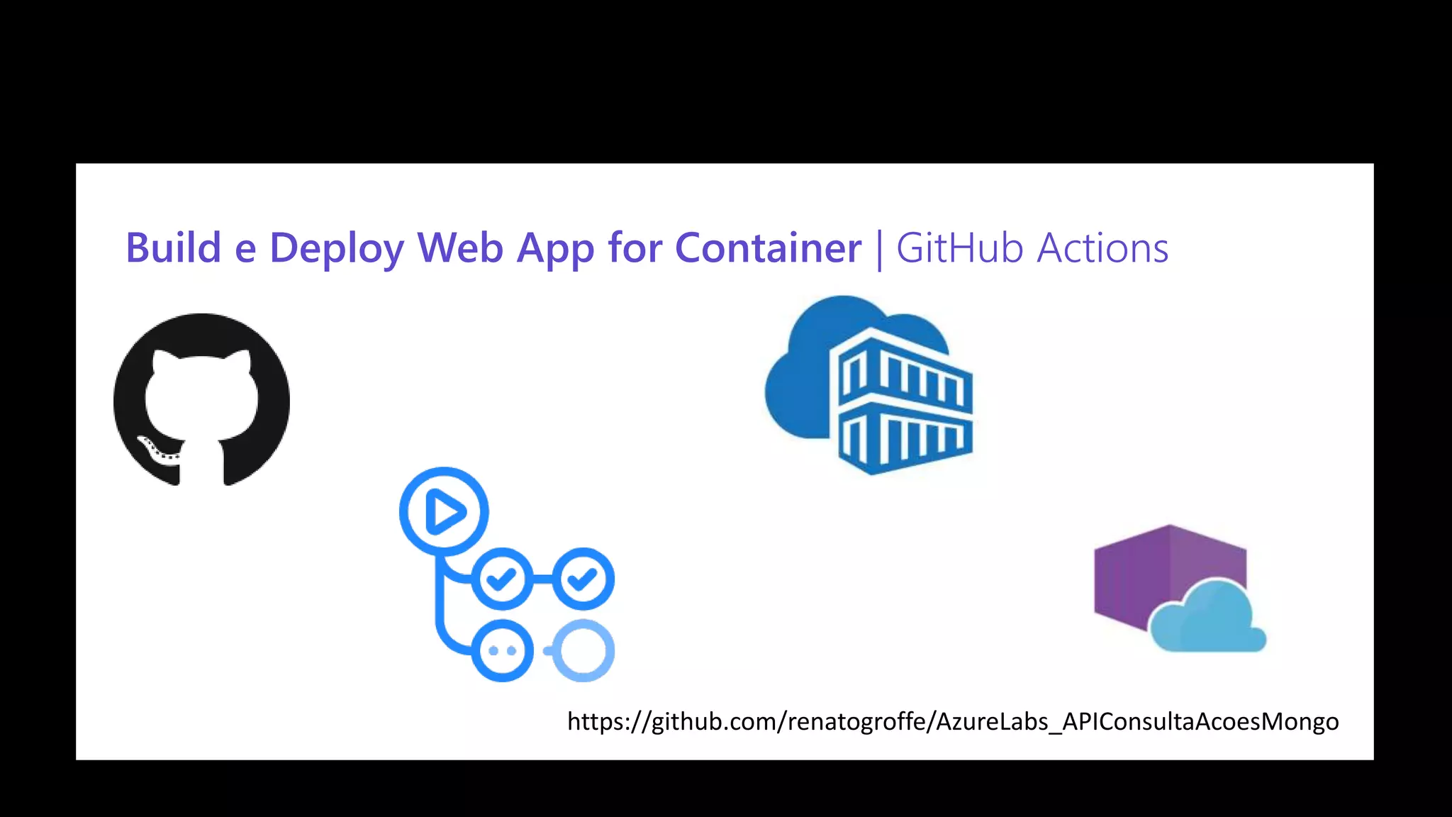 Confidential
Build e Deploy Web App for Container | GitHub Actions
https://github.com/renatogroffe/AzureLabs_APIConsultaAcoesMongo