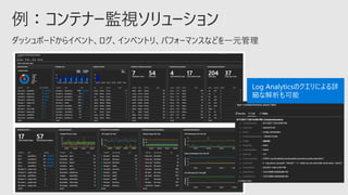 Log Analyticsのクエリによる詳
細な解析も可能
 