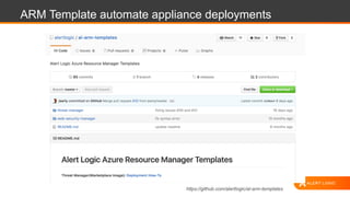 ARM Template automate appliance deployments
https://github.com/alertlogic/al-arm-templates
 