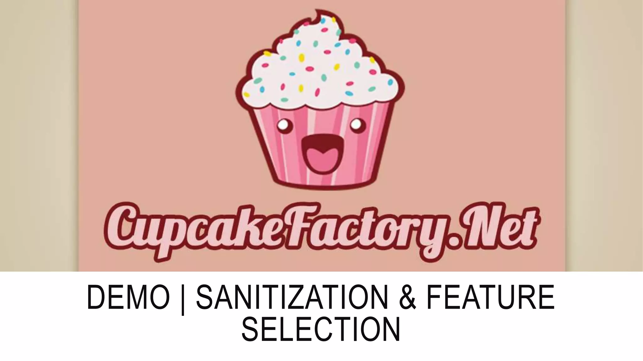 DEMO | SANITIZATION & FEATURE
SELECTION
 