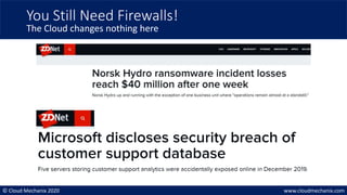 © Cloud Mechanix 2020 www.cloudmechanix.com
You Still Need Firewalls!
The Cloud changes nothing here
 