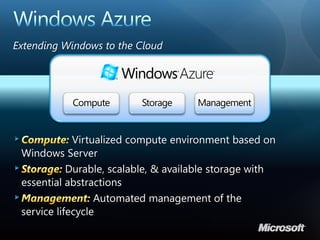 Extending Windows to the Cloud
 