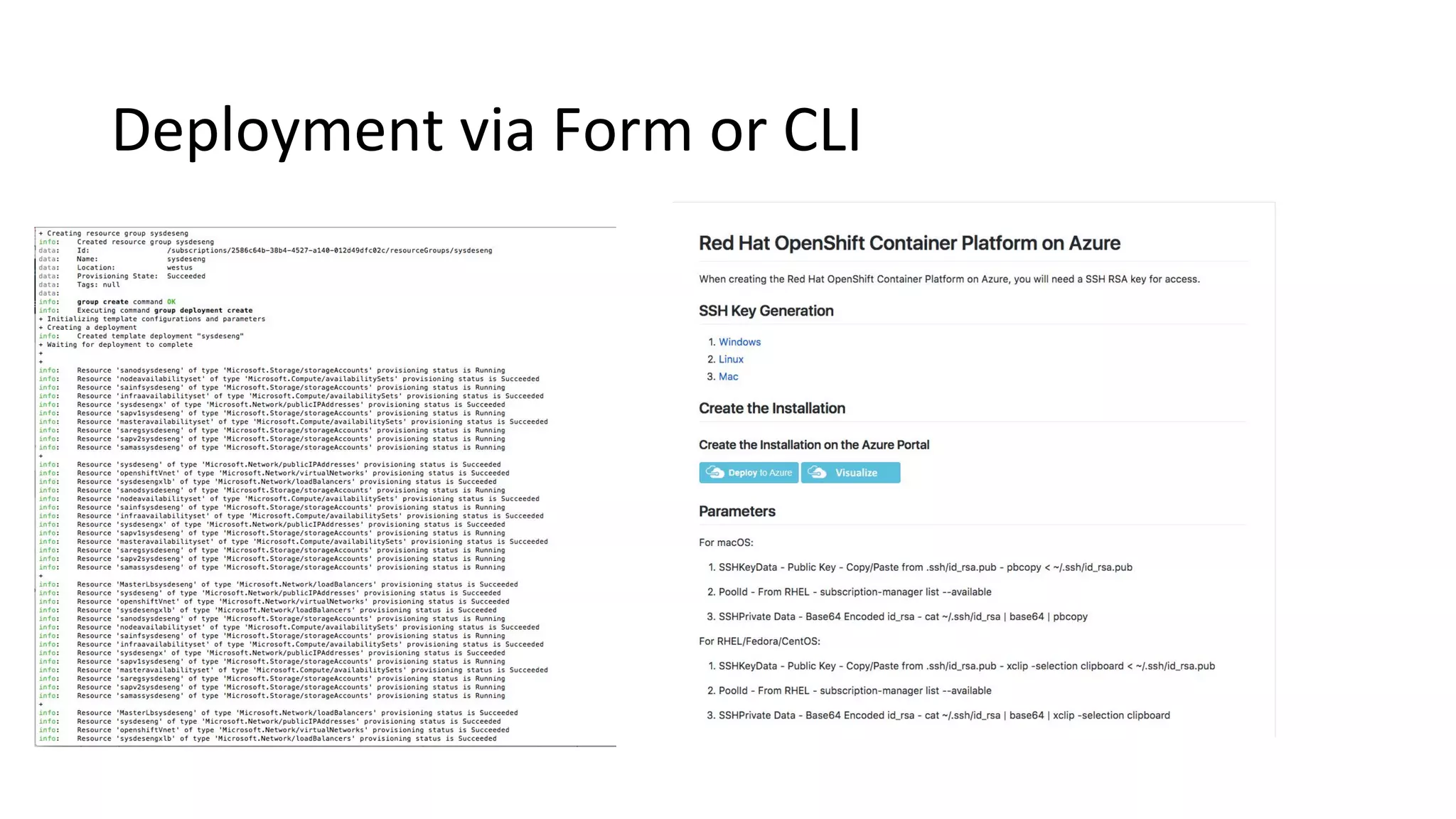 Deployment via Form or CLI
 