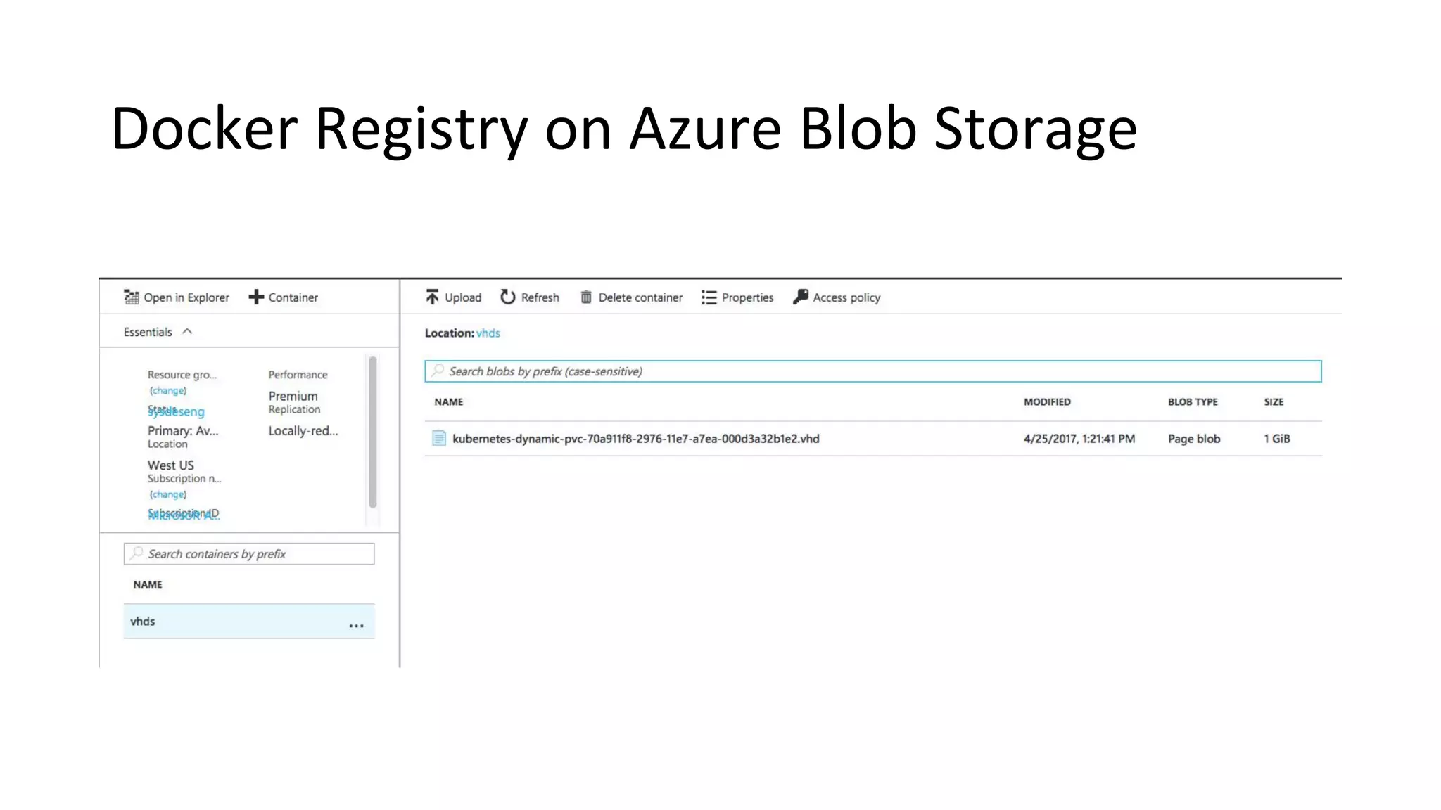 Docker Registry on Azure Blob Storage
 