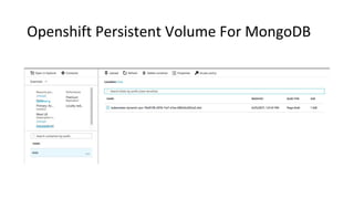 Openshift Persistent Volume For MongoDB
 