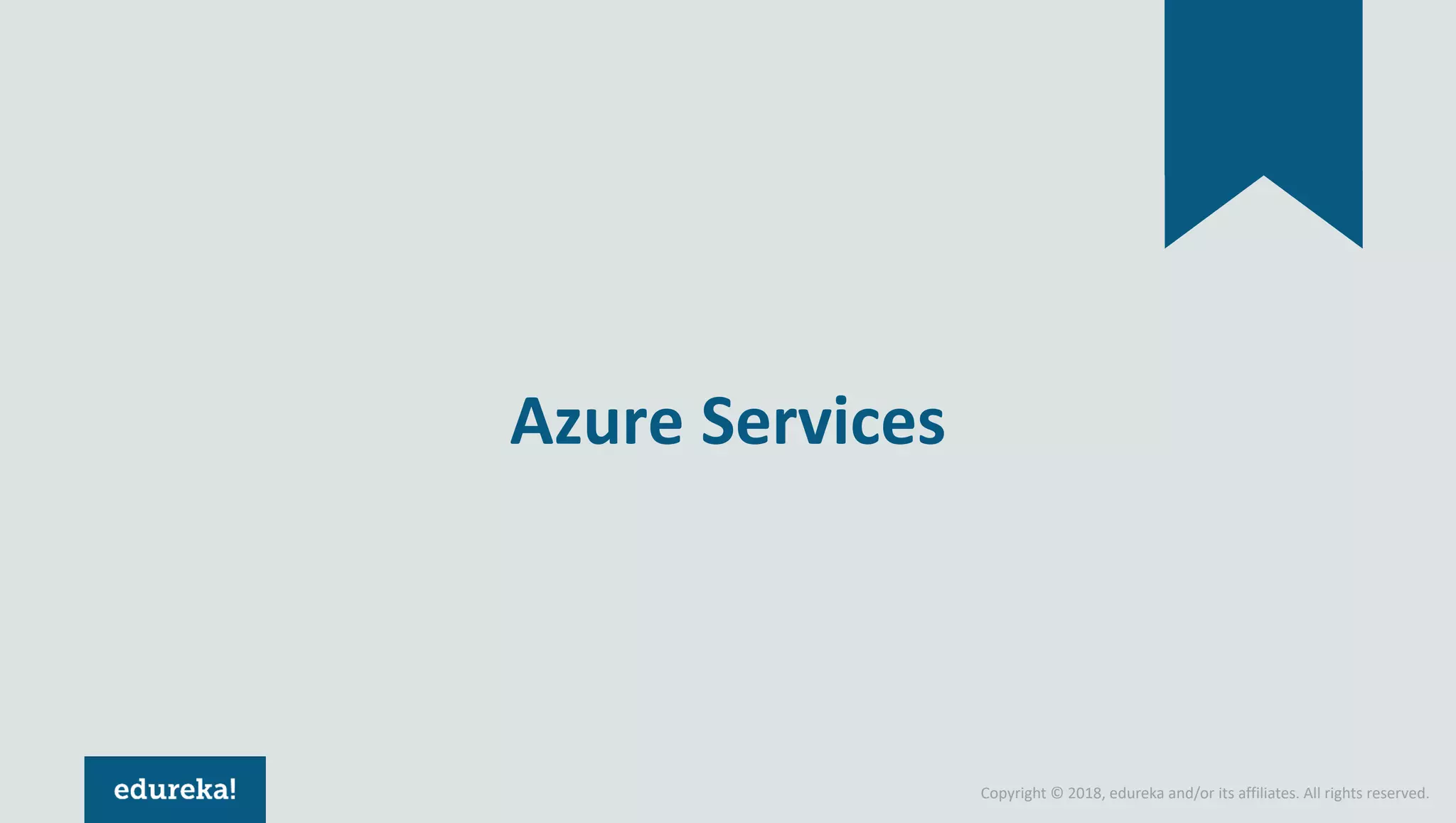Copyright © 2018, edureka and/or its affiliates. All rights reserved. Azure Services 