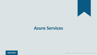Copyright © 2018, edureka and/or its affiliates. All rights reserved.
Azure Services
 