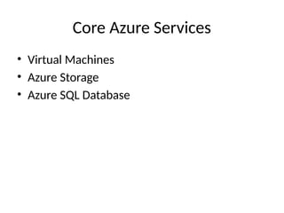 Microsoft Azure cloud computing platform | PPTX