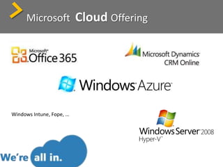 it’s all about the App>
Windows Azure Platform
msdn.microsoft.com/es-es/azure
 