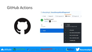 #azuresatpn
GitHub Actions
 