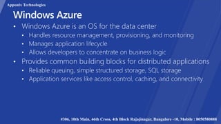 Apponix Technologies
#306, 10th Main, 46th Cross, 4th Block Rajajinagar, Bangalore -10, Mobile : 8050580888
 
