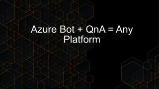 Azure Bot + QnA = Any
Platform
 