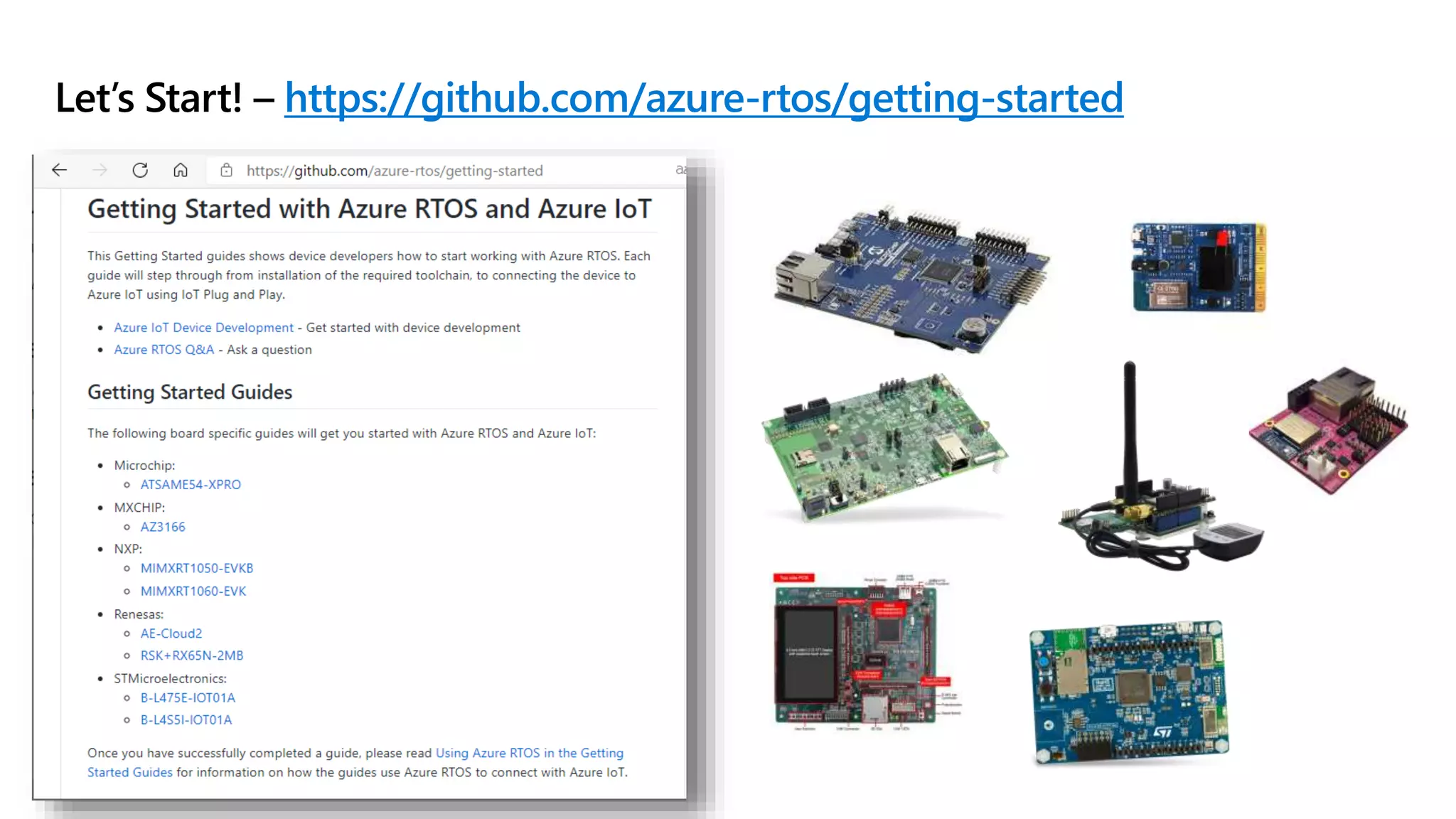 ©Microsoft Corporation
Azure
Let’s Start! – https://github.com/azure-rtos/getting-started
 