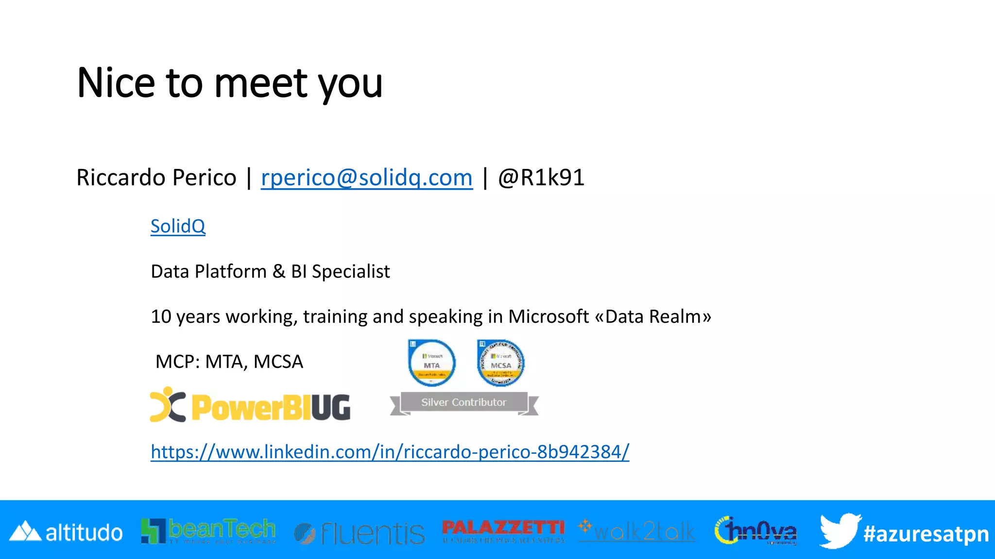 Azuresatpn19 - An Introduction To Azure Data Factory | PPT