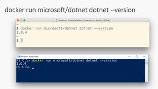 docker	run	microsoft/dotnet	dotnet	--version
 