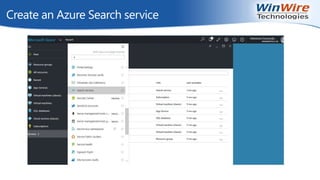 Create an Azure Search service
 